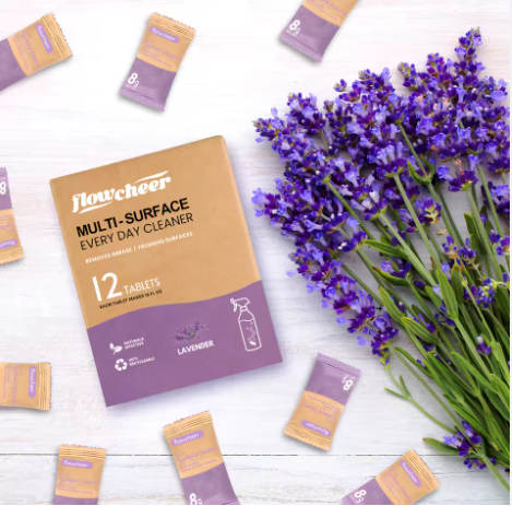 Flowcheer Lavender Multi Purpose Bottle Universal Multi-purpose Retainer Eco-Friendly MultiSurface Cleaner Tablet